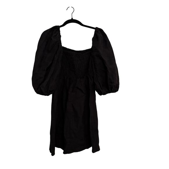 Tuckernuck 100% Linen Black Annie Smocked Mini Dress Size XS - Picture 6 of 8